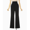 Acetate Polyester High Waisted Center Creased Suit Trousers - black