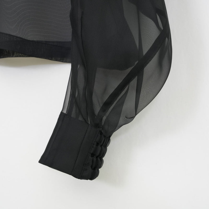 SHEER BLOUSE-BLACK-