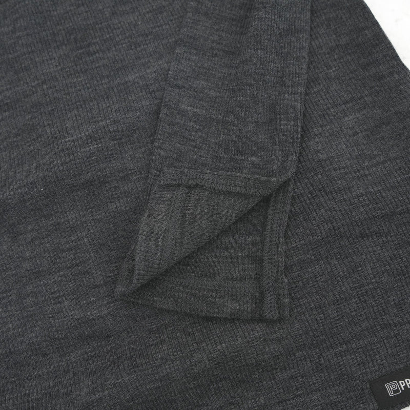 Pure Merino Wool Turtleneck Top -GRAY-