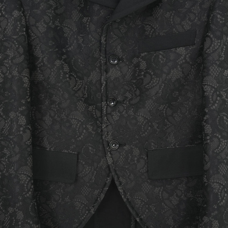 エステルレースボンディングジャケット-BLACK-