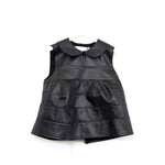 フェイクレザーブラウス-BLACK-