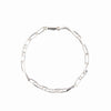 HALF ROUNDED CHAIN NECKLACE -SILVER-