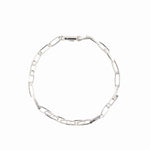 HALF ROUNDED CHAIN NECKLACE -SILVER-