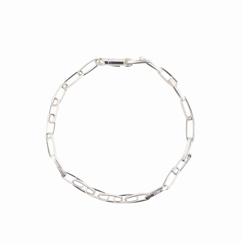 HALF ROUNDED CHAIN NECKLACE -SILVER-