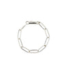 HALF ROUNDED CHAIN BRACELET -SILVER-