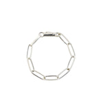 HALF ROUNDED CHAIN BRACELET -SILVER-