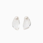 Organic motif Glass Earrings - clear