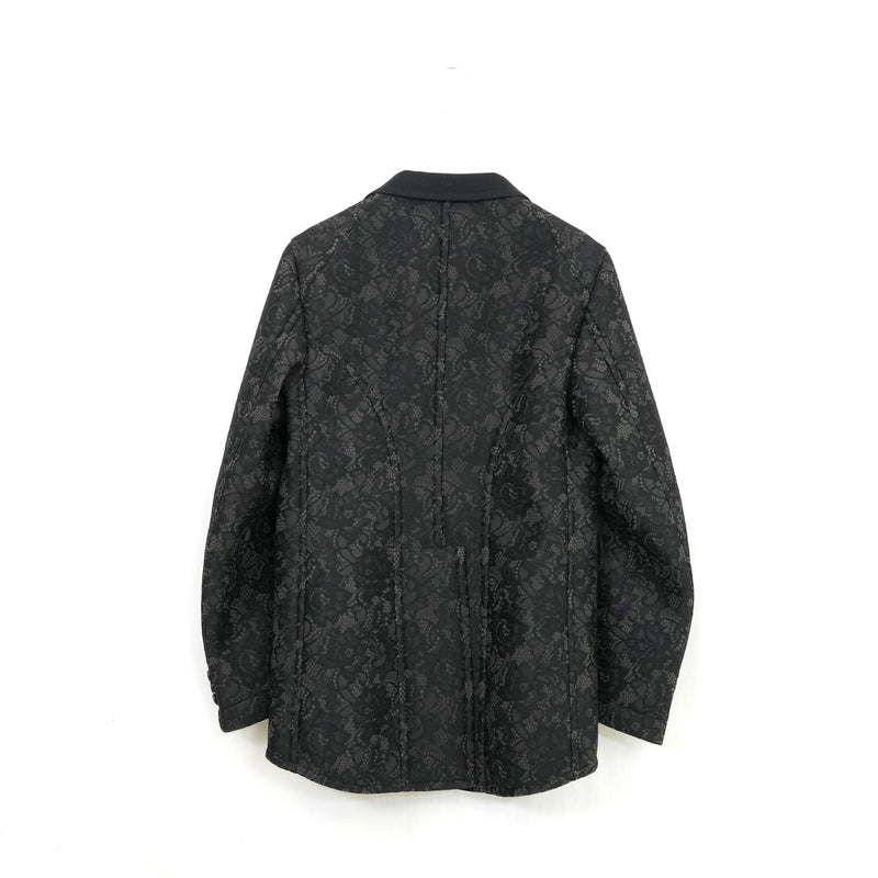エステルレースボンディングジャケット-BLACK-