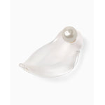 Organic motif Glass Earrings - clear