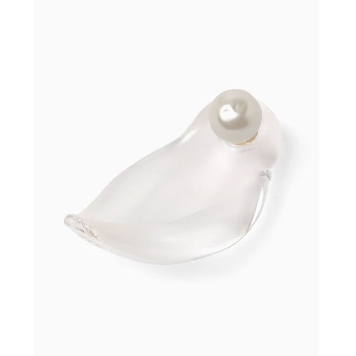 Organic motif Glass Earrings - clear