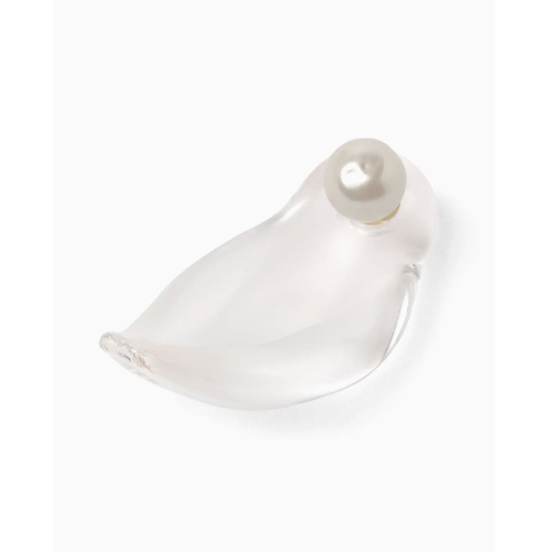 Organic motif Glass Earrings - clear
