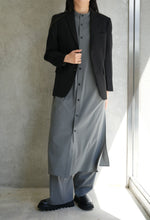 MAXI SHIRT DRESS-CHARCOAL-
