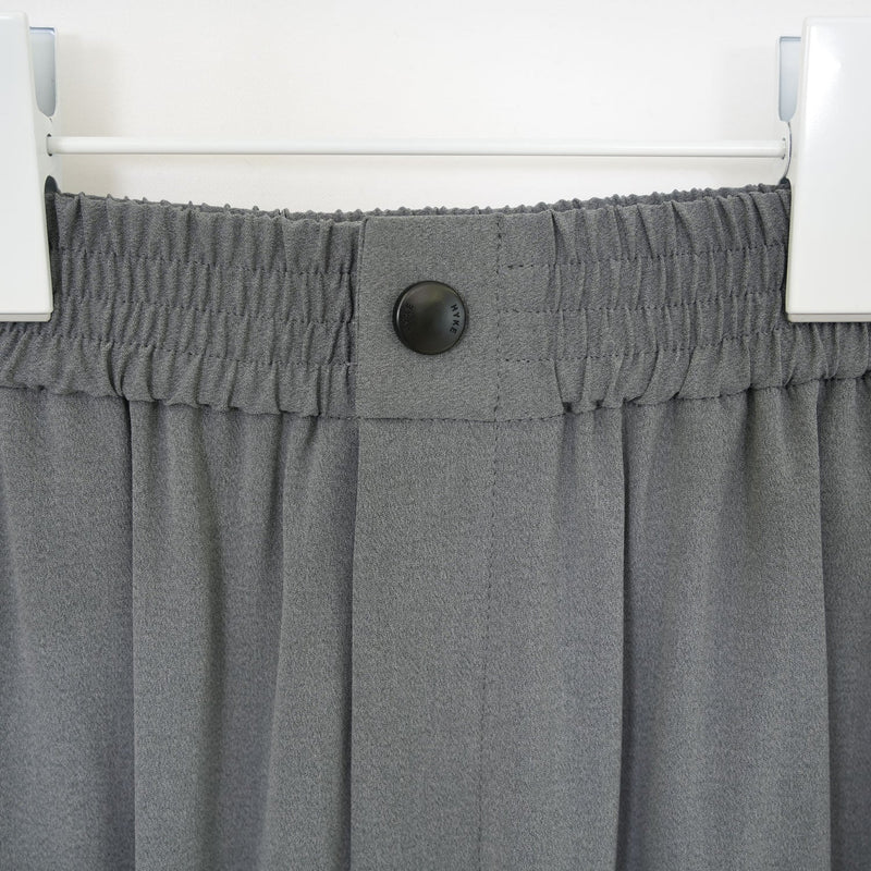 STRETCH WIDE-LEG PANTS-GREEN-