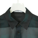 SHEER PLAID SHIRT-C/BROWN-