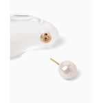 Organic motif Glass Earrings - clear