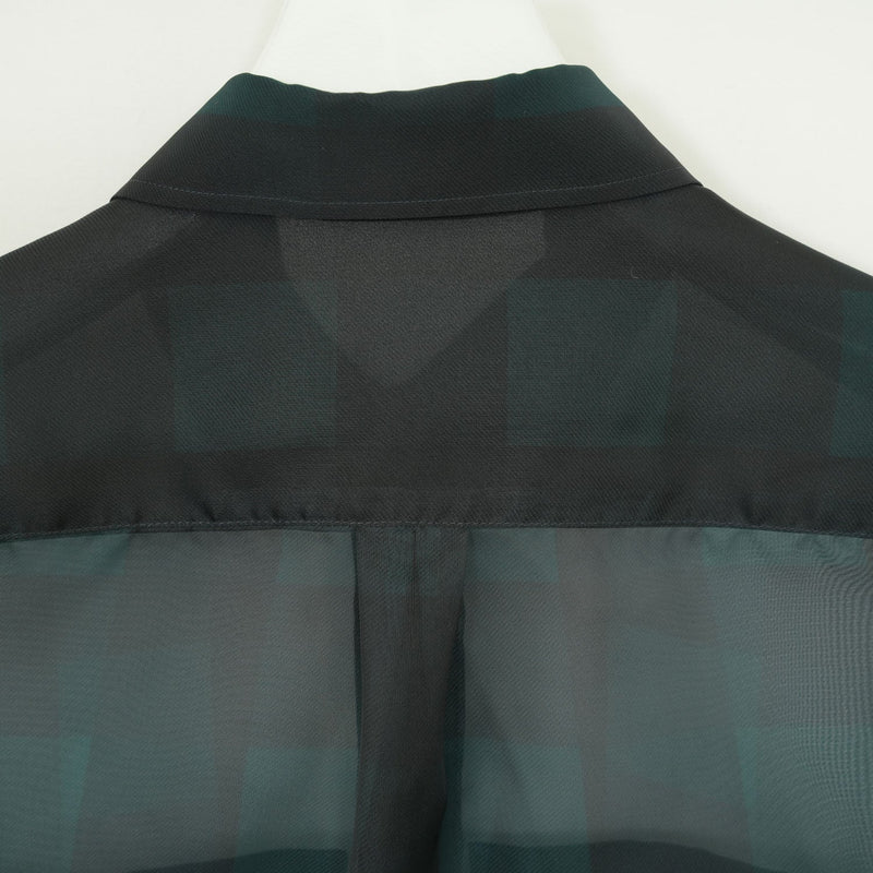 SHEER PLAID SHIRT-C/BROWN-