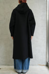 MELTON HOODED WORK COAT-COYOTE BROWN-