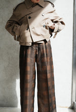 CROPPED TRENCH COAT/BIG FIT-BEIGE-