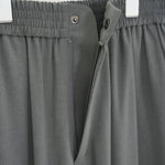 STRETCH WIDE-LEG PANTS-GREEN-