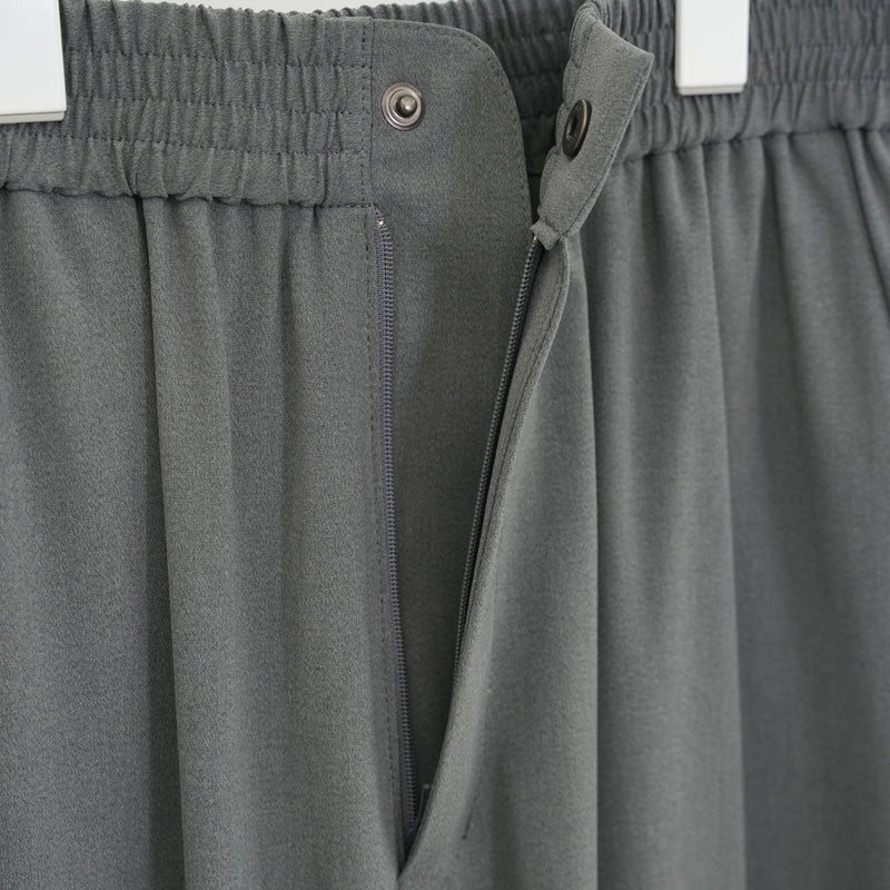 STRETCH WIDE-LEG PANTS-GREEN-