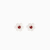 Floral Motif Earrings - clear