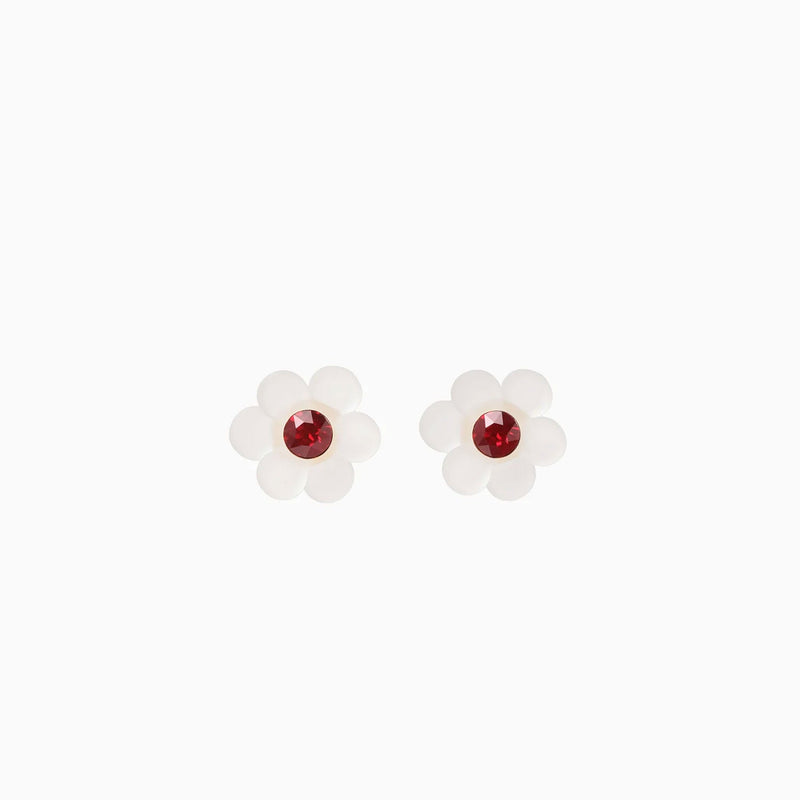 Floral Motif Earrings - clear