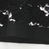 チュール刺繍カットソー-BLACK×SILVER-
