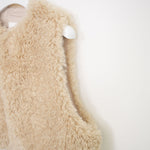 FAUX SHEARLING CROPPED VEST-BLACK-