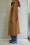 MELTON HOODED WORK COAT-COYOTE BROWN-