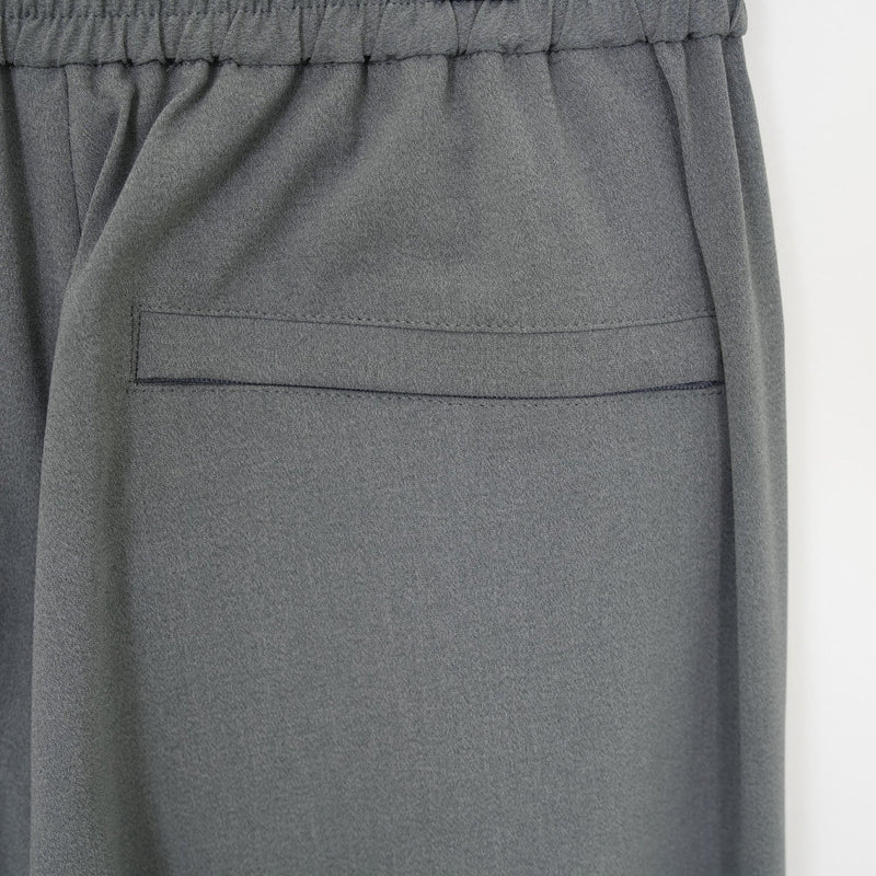 STRETCH WIDE-LEG PANTS-GREEN-