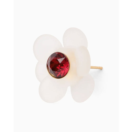 Floral Motif Earrings - clear