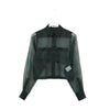 SHEER PLAID SHIRT-GREEN-