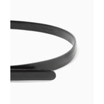 Cow Hide Leather Narrow Belt -GREY-