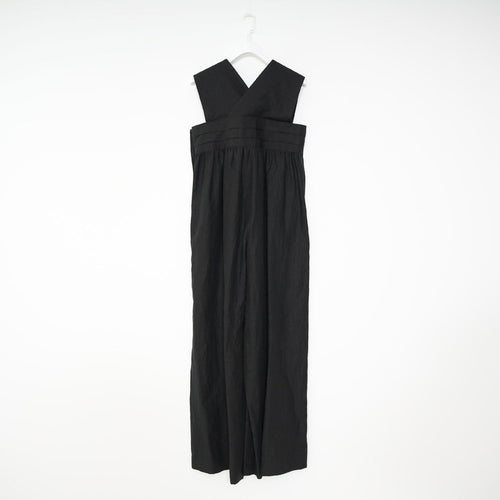 LINEN JUMPSUIT-BLACK-