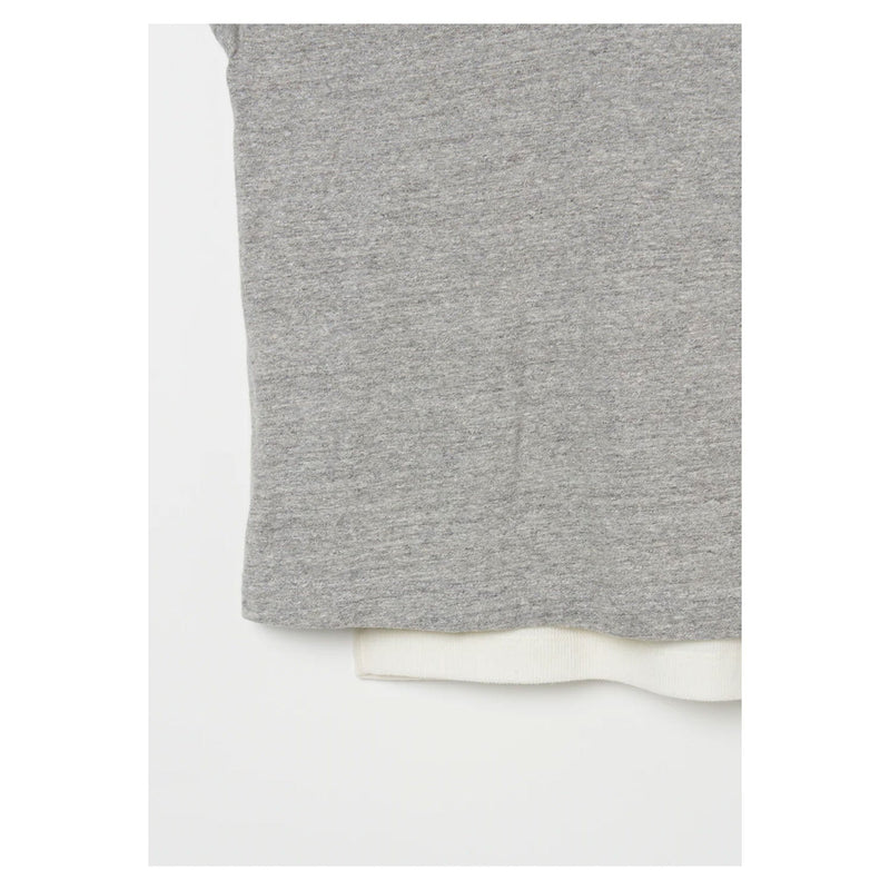 Plating Rib Layered Tee -WHITE×LT.GREY-