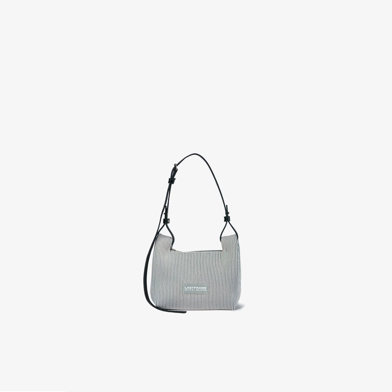 KYOTO METALLIC WRAP BAG SMALL-DARK SILVER×BLACK-