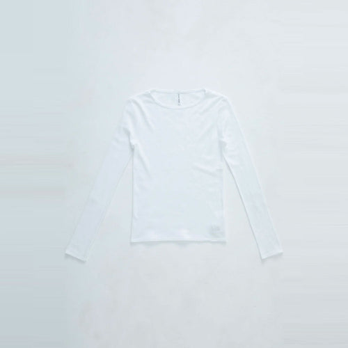 Cut-off long sleeve top -BLACK-