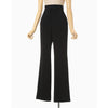 Acetate Polyester High Waisted Center Creased Suit Trousers - black