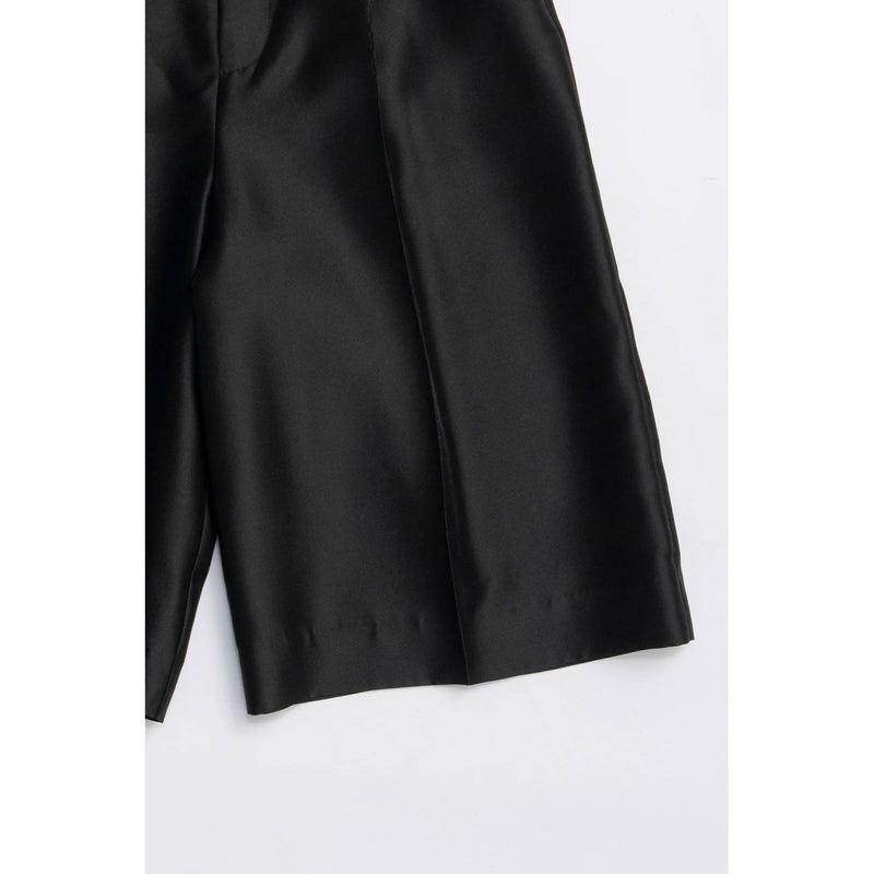 Organza Bermuda Pants-BLACK-
