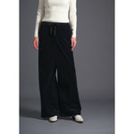 ALISON TROUSERS/ VELOUR SMOOTH -BLACK-
