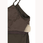 ONE SHOULDER RIB TANK-BROWN-