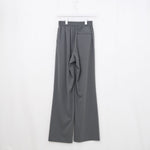 STRETCH WIDE-LEG PANTS-GREEN-