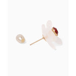 Floral Motif Earrings - clear