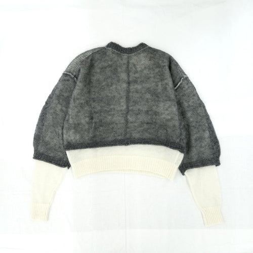 Reversible Mohair Knit -GREY-