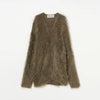 Shaggy V-Neck Cardigan-KHAKI-