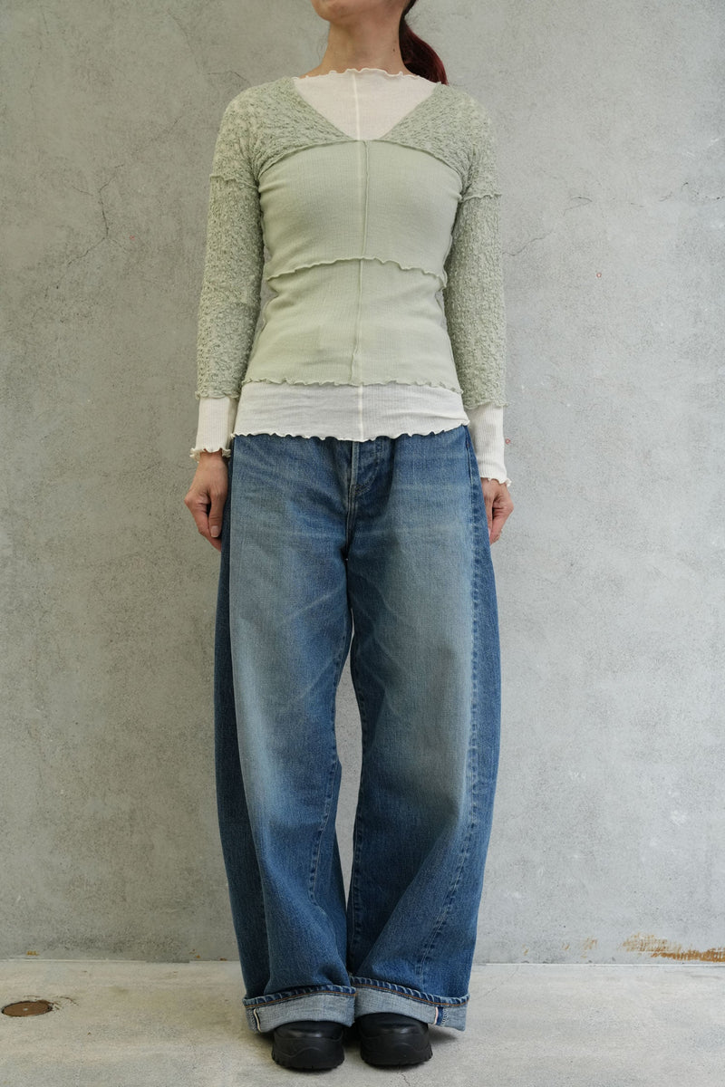 NEHRU LONG SLEEVE TEE-CONTA GREEN-