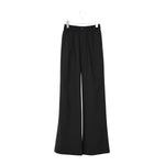 STRETCH WIDE-LEG PANTS-GREEN-