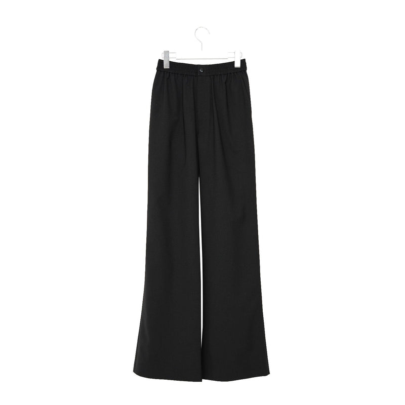 STRETCH WIDE-LEG PANTS-GREEN-