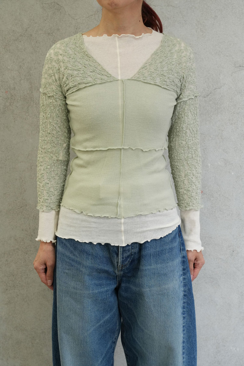 NEHRU LONG SLEEVE TEE-CONTA GREEN-