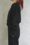 SLIT SLEEVE SWEAT -BLACK-